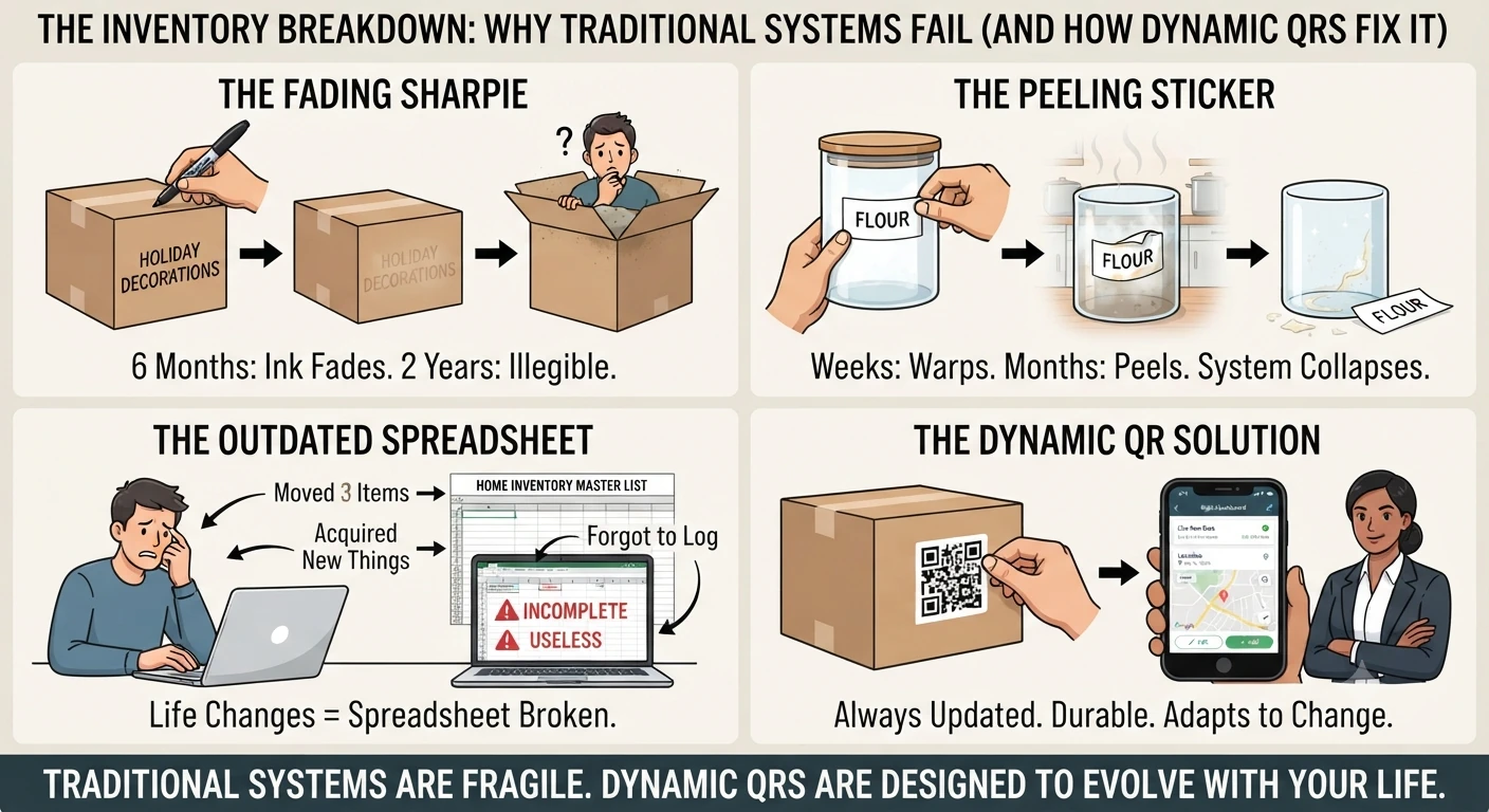 QR codes replacing traditional labeling systems in home organization