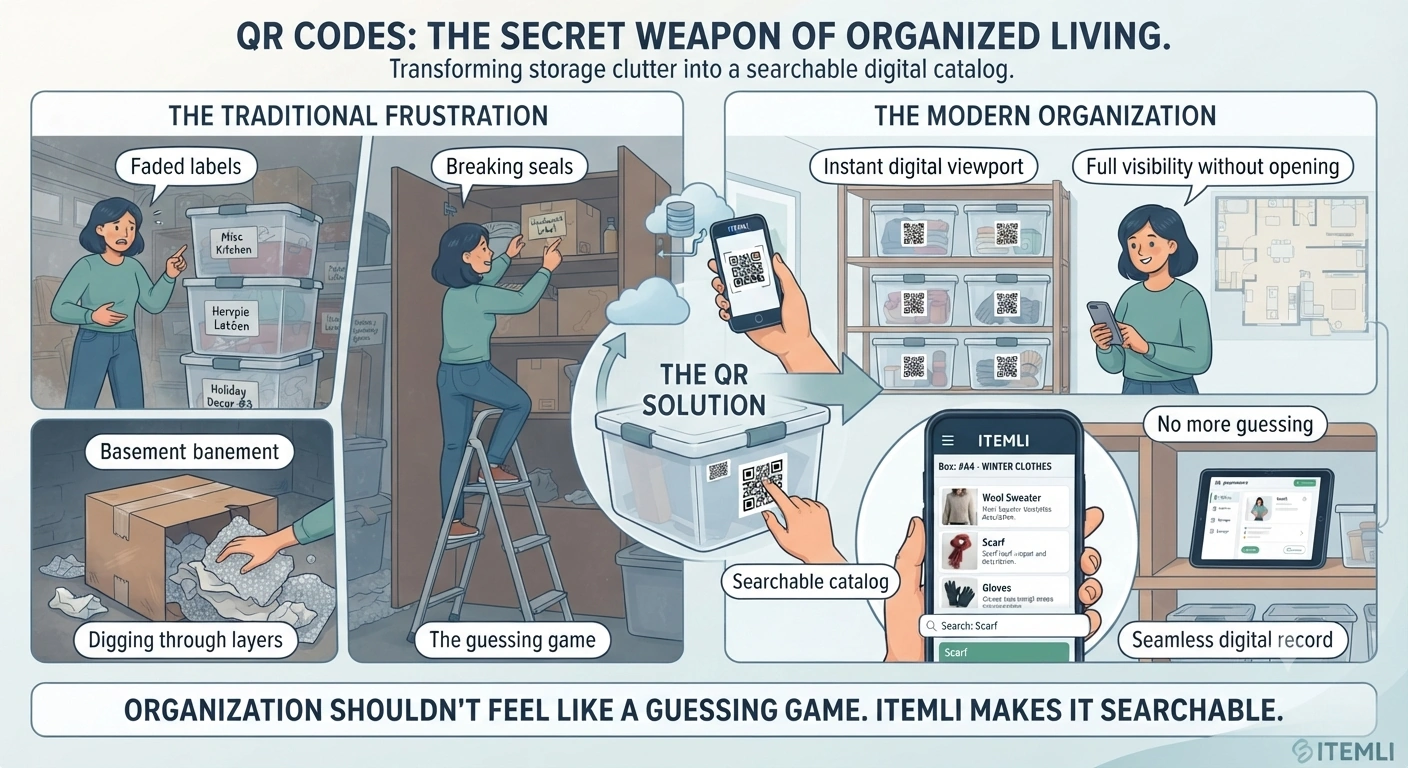 QR Code Banner - Organized Living with Itemli